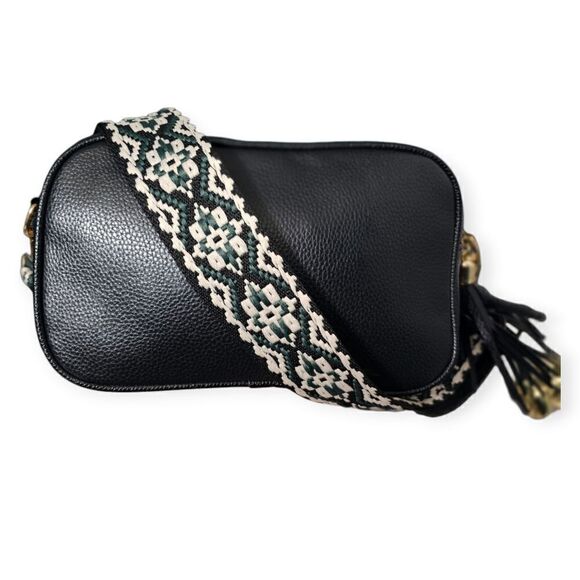 "The Sunday Bruncher" Black Russian Camera Style Crossbody Bag - Picture 2 of 16